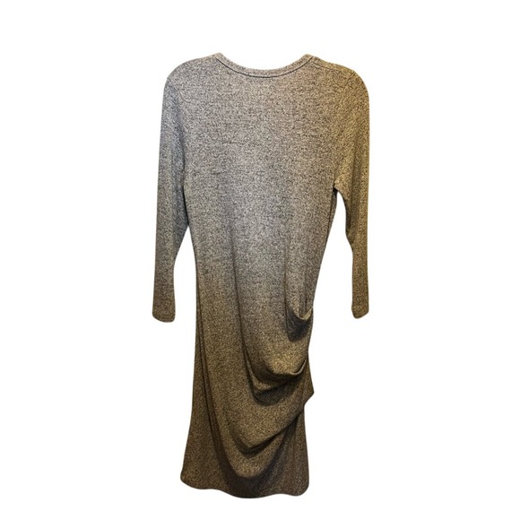 Abercrombie & Fitch Gray Sweater Dress Ruched Side Size M Soft 3/4 Sleeve - Picture 5 of 6